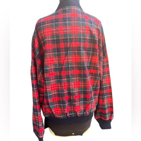 Vtg 80s Pendleton Flannel Wool Plaid Tartan Button Front Preppy USA Cardigan M - Picture 2 of 6